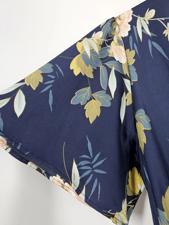 Baltic Born Navy Floral Sicily Satin Maxi Dress Size XXL NWT - Picture 10 of 15